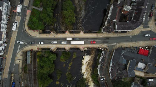 Imagine de stoc gratuită din aerian, apă curgătoare, autostradă