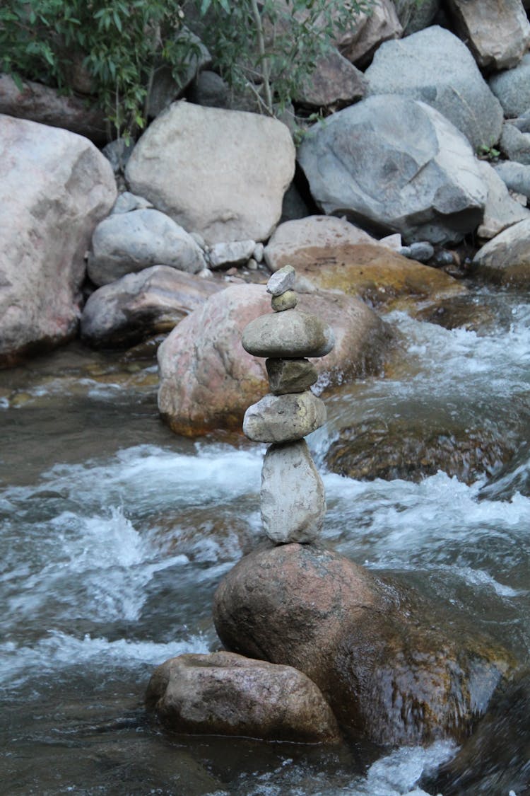 Stones And Rocks On Stream