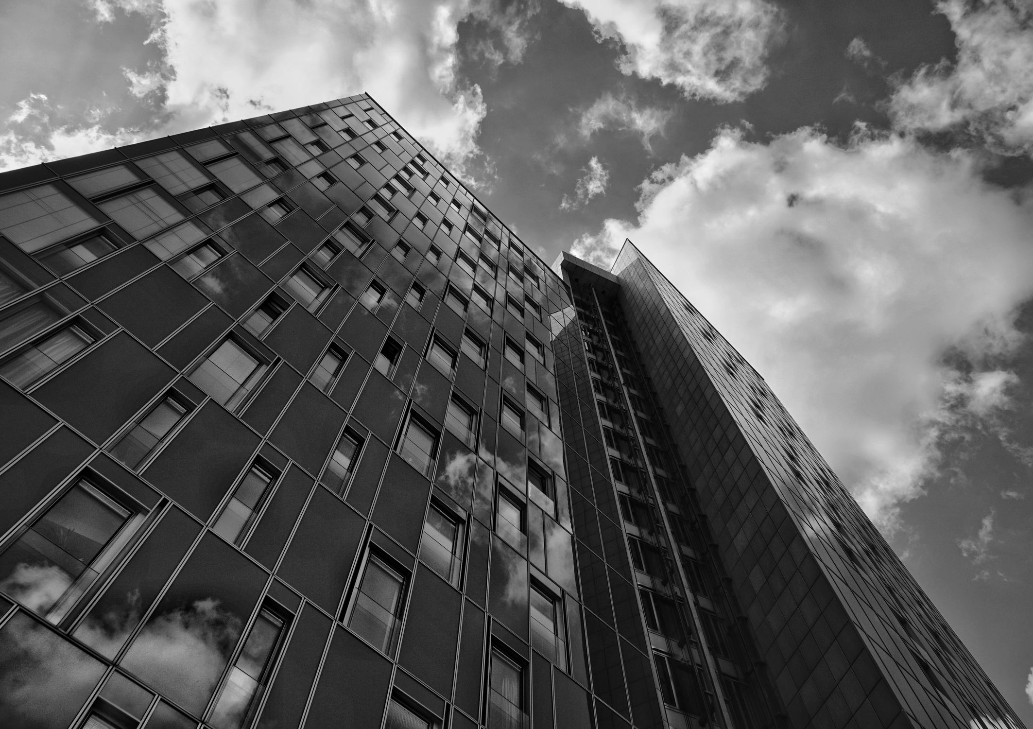 Modern Office Wall In Black And White Free Stock Photo modern-office-wall-in-black-and-white-free-stock-photo