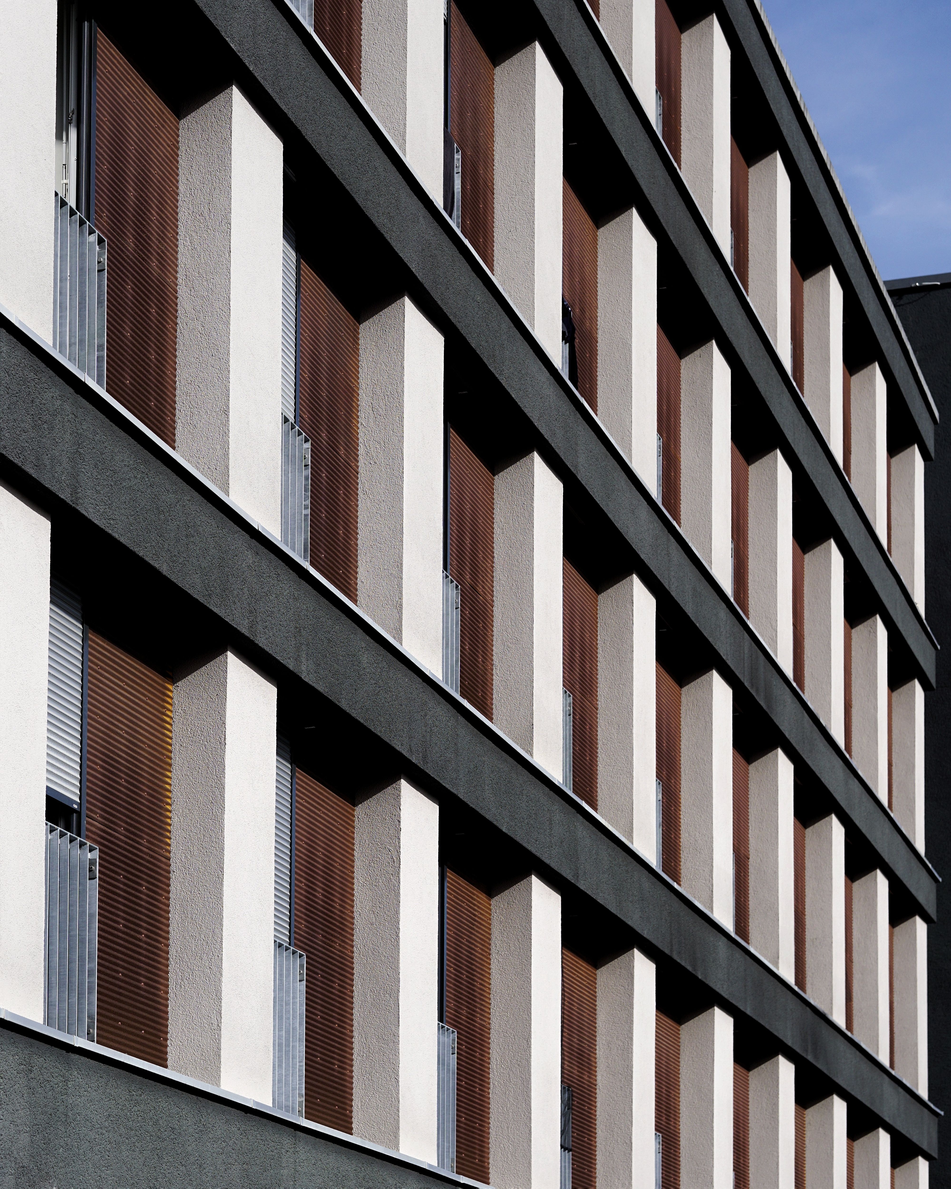 Closeup of a Modern Building Facade in Perspective · Free Stock Photo