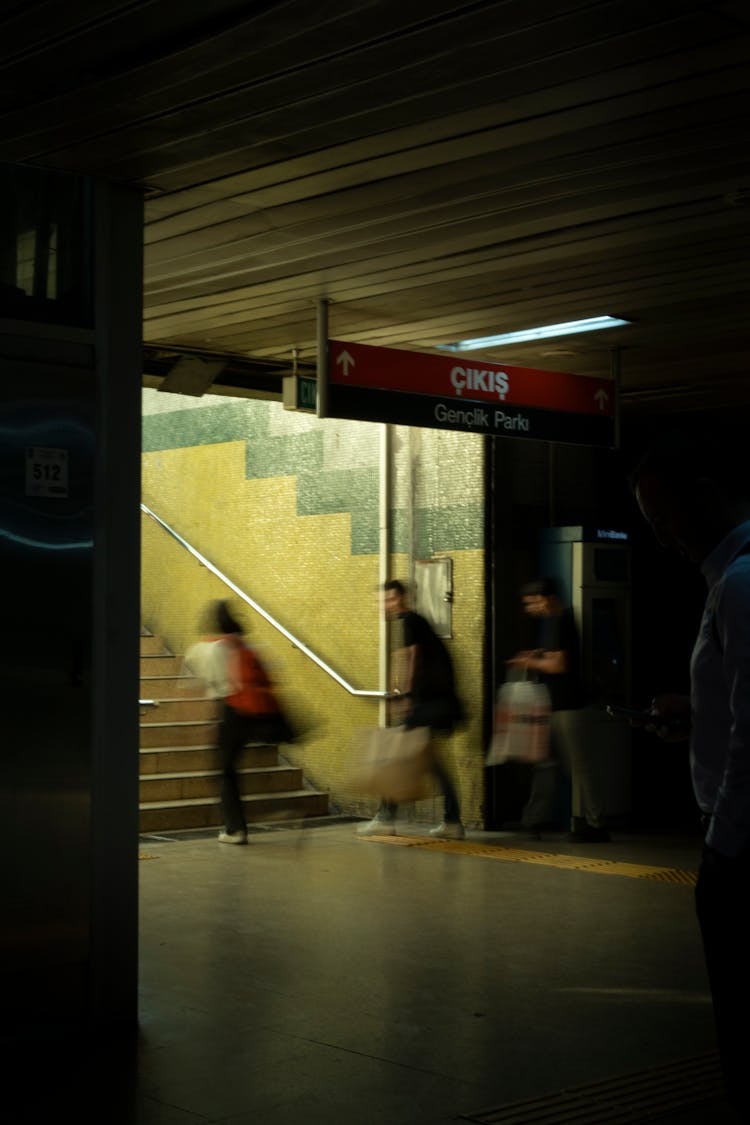 People On A Metro Station