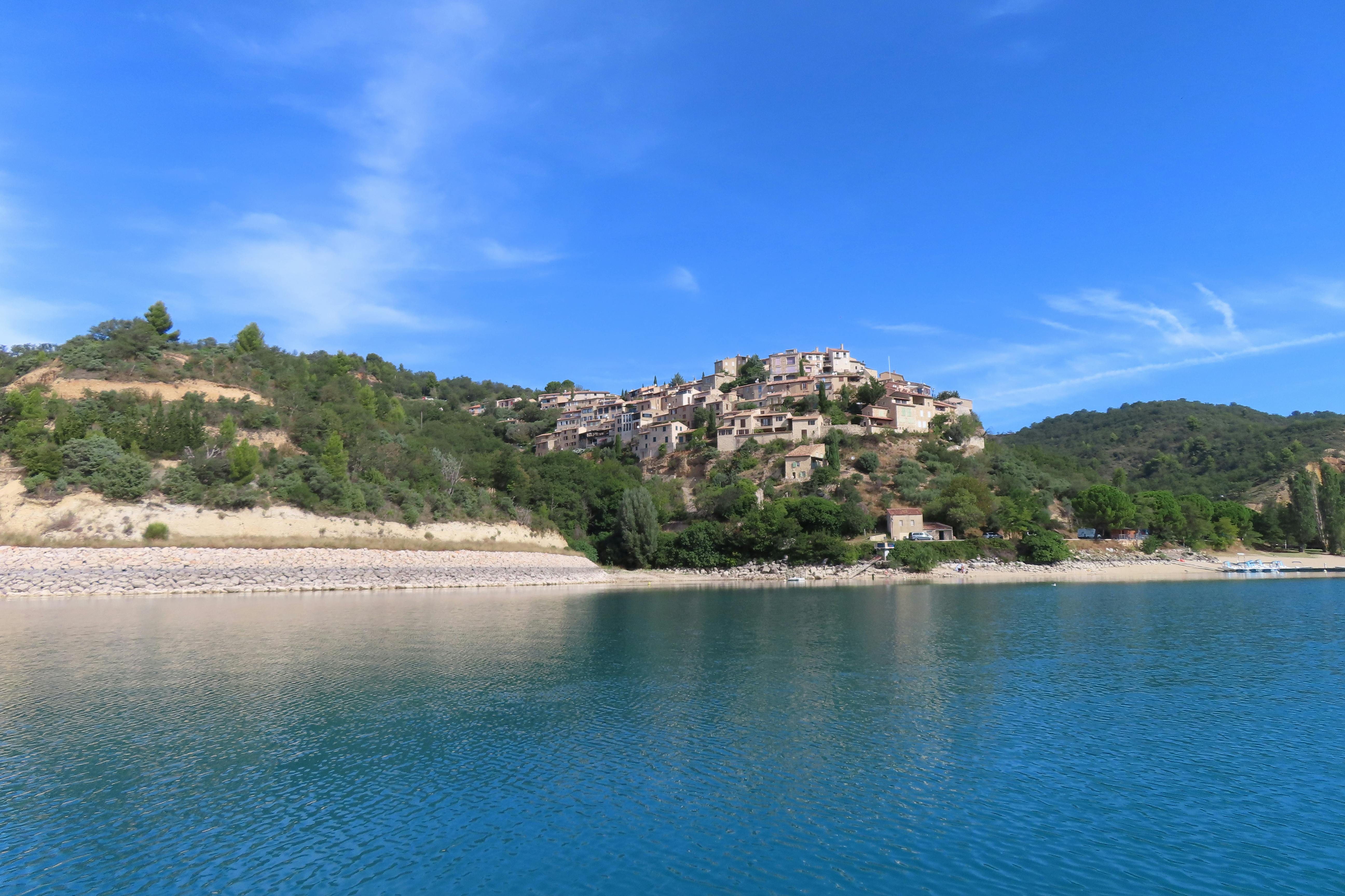 buildings on a hill in sainte croix du verdon france