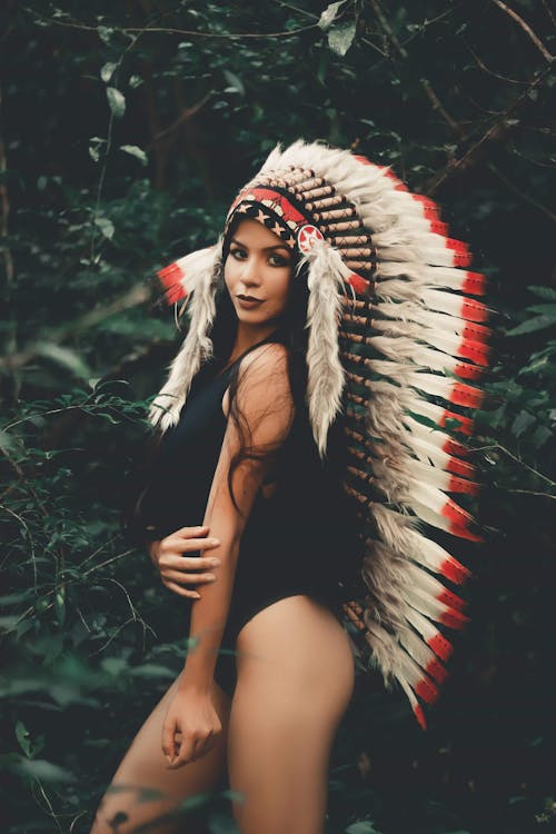 Woman Wearing Native American Har · Free Stock Photo
