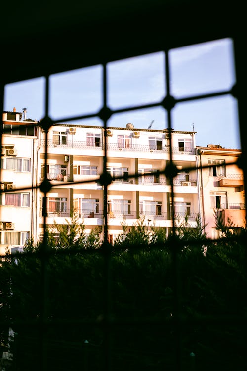 View on Residential Building through Net Fence