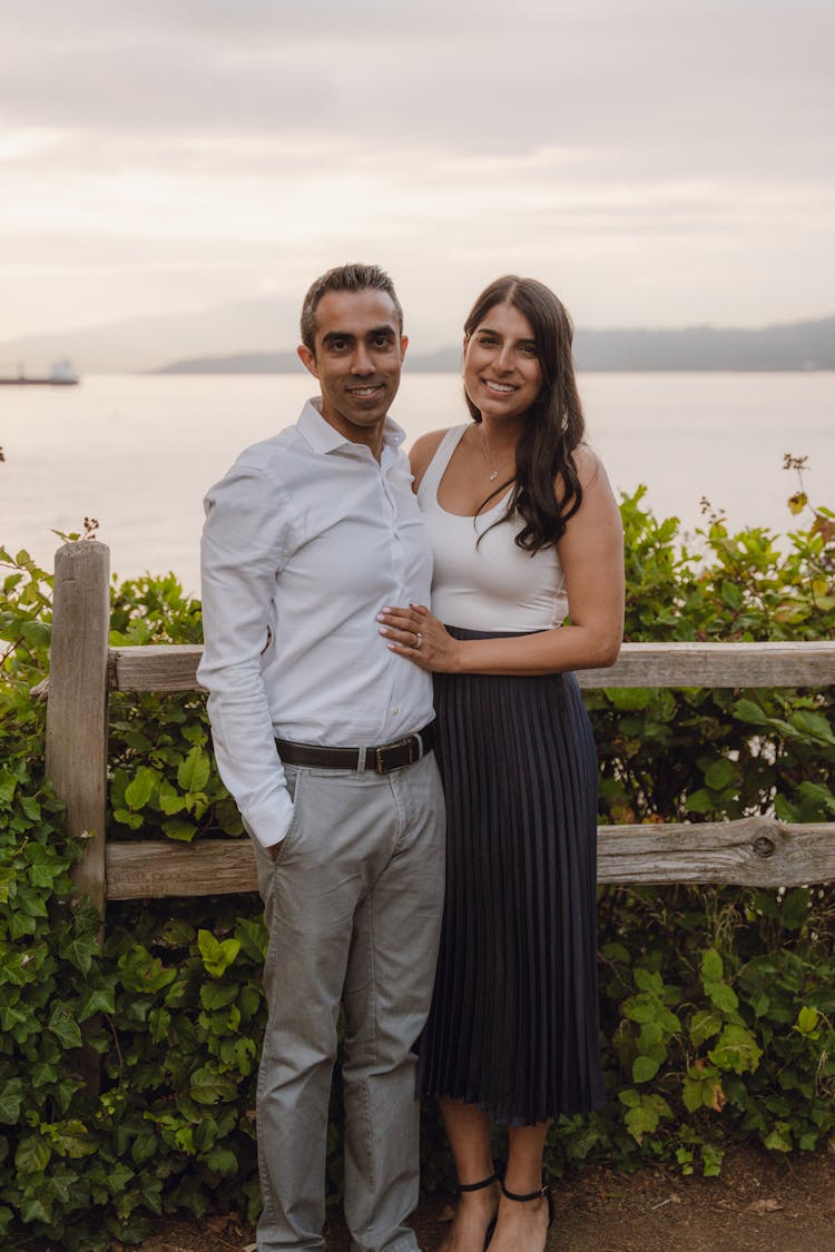 Happy Couple By Lake