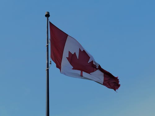 Darmowe zdjęcie z galerii z czyste niebo, flaga, kanada