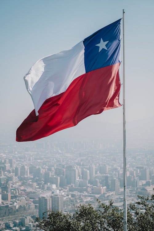 Chilean Flag over City