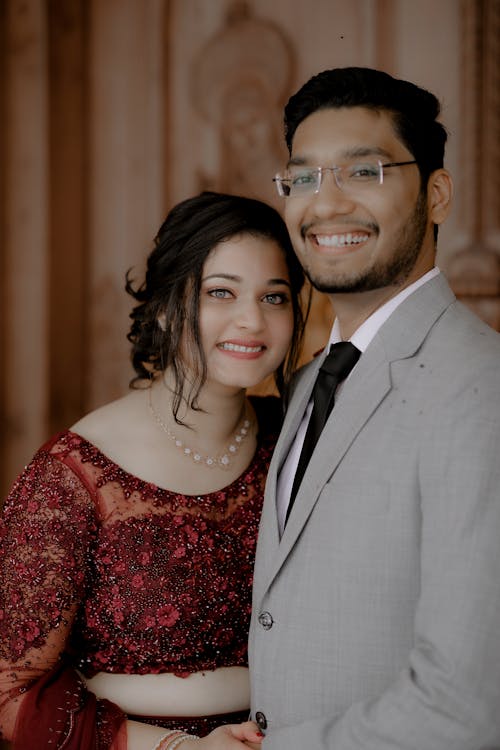 Portrait of Smiling Newlyweds