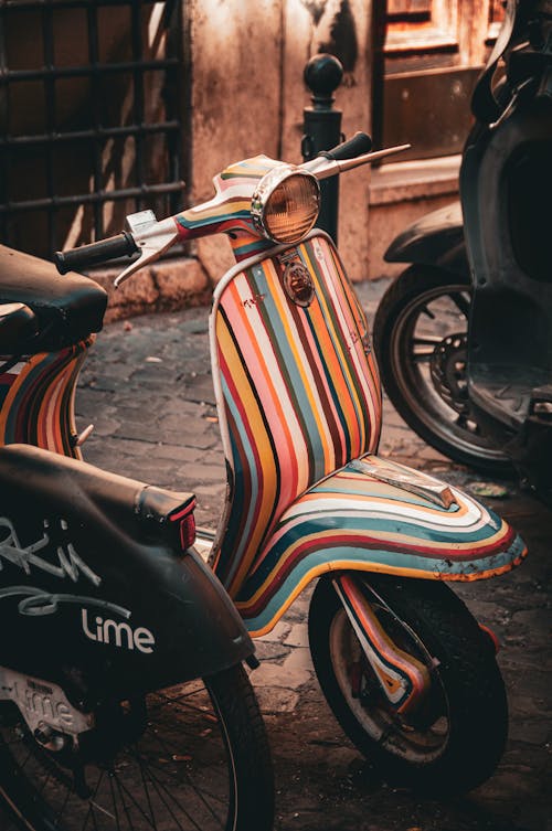 Multi Colored Motor Scooter