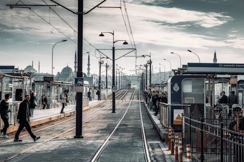 People Waiting at the Tram Station