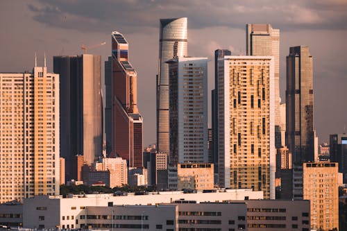 Free View of Modern Skyscrapers in Moscow, Russia Stock Photo