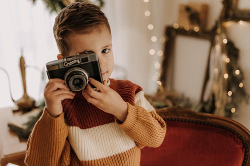 Boy with Analog Camera 