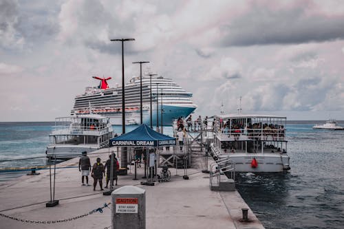 Free Cruise Ship Near Harbor Stock Photo