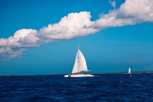 A Sailboat on the Water under Blue Sky