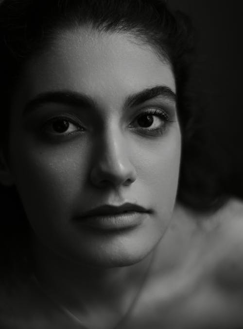 Black and White Portrait of a Young Woman