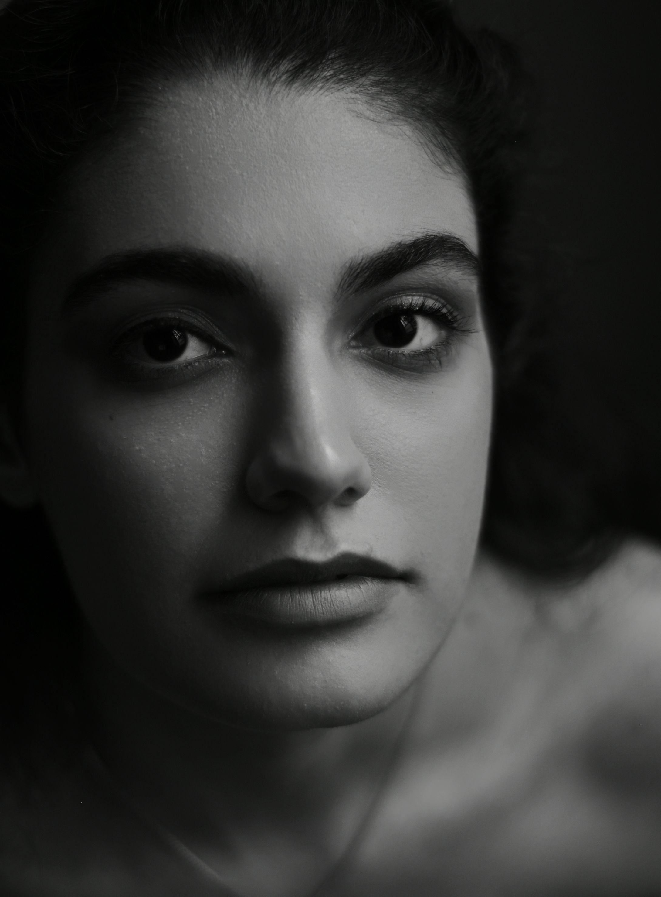 Black and White Portrait of a Young Woman · Free Stock Photo