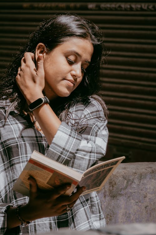 Brunette Woman with Book