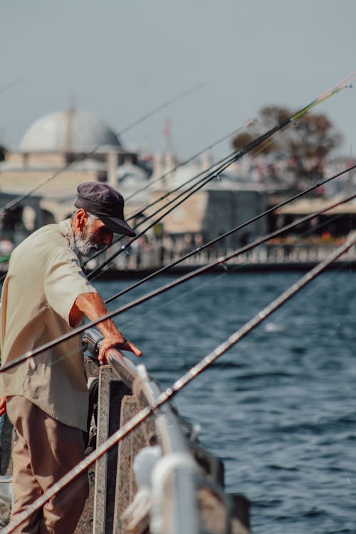 Immagine gratuita di anziano, barba grigia, canne da pesca