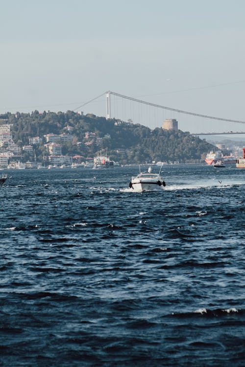 boğaz, dikey atış, fatih sultan mehmet köprüsü içeren Ücretsiz stok fotoğraf