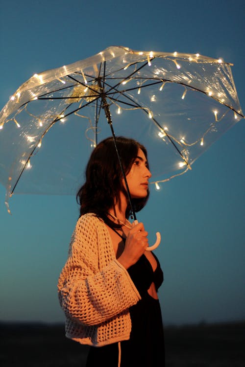 Woman Holding Transparent Umbrella · Free Stock Photo
