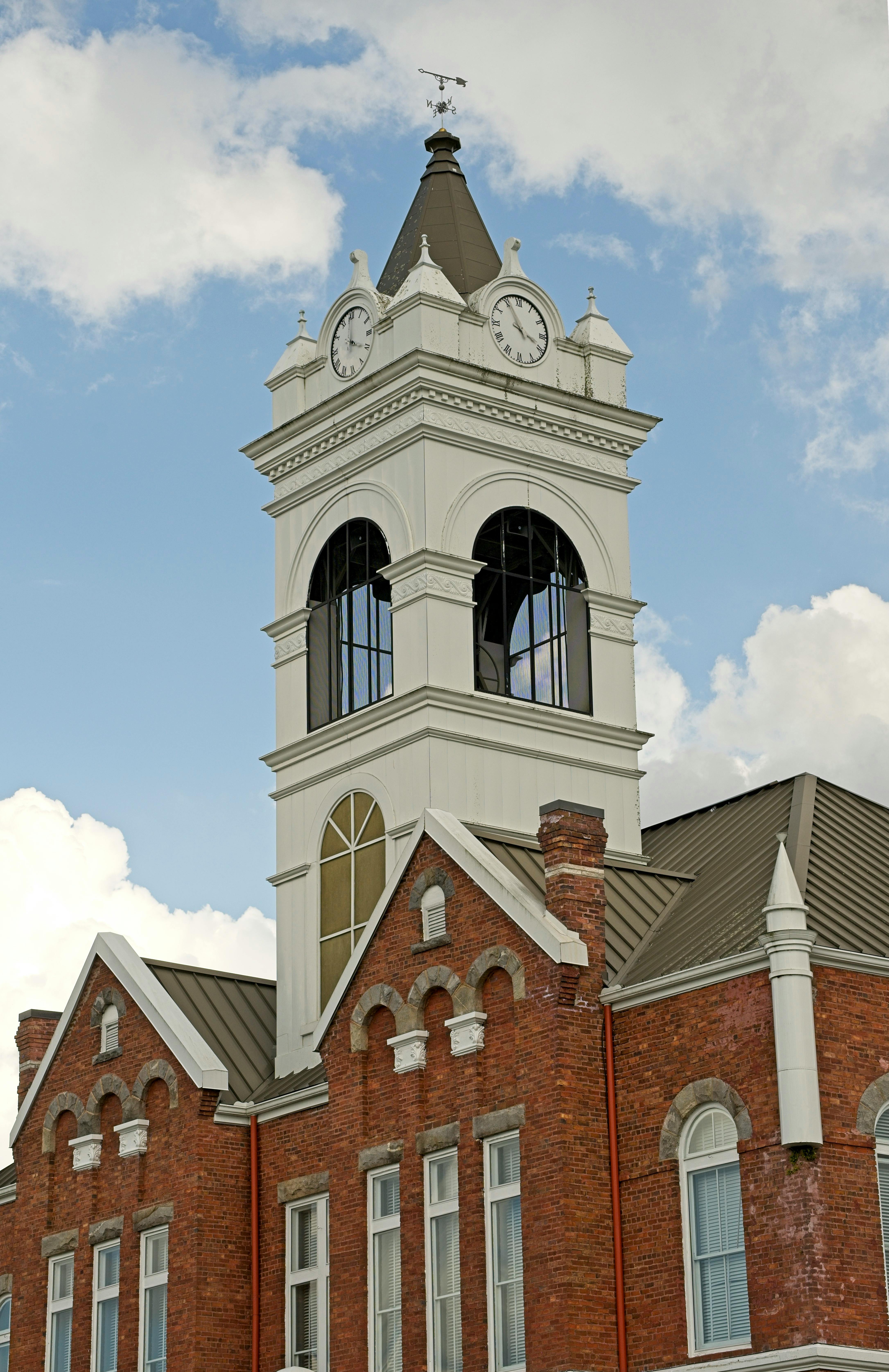 Clock Tower of Union County Historical Courthouse in Blairsville, Georgia,  USA · Free Stock Photo