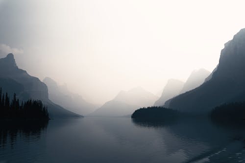 Fog over Lake in Mountains