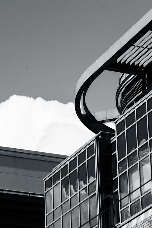 Windows of Modern Building in Black and White