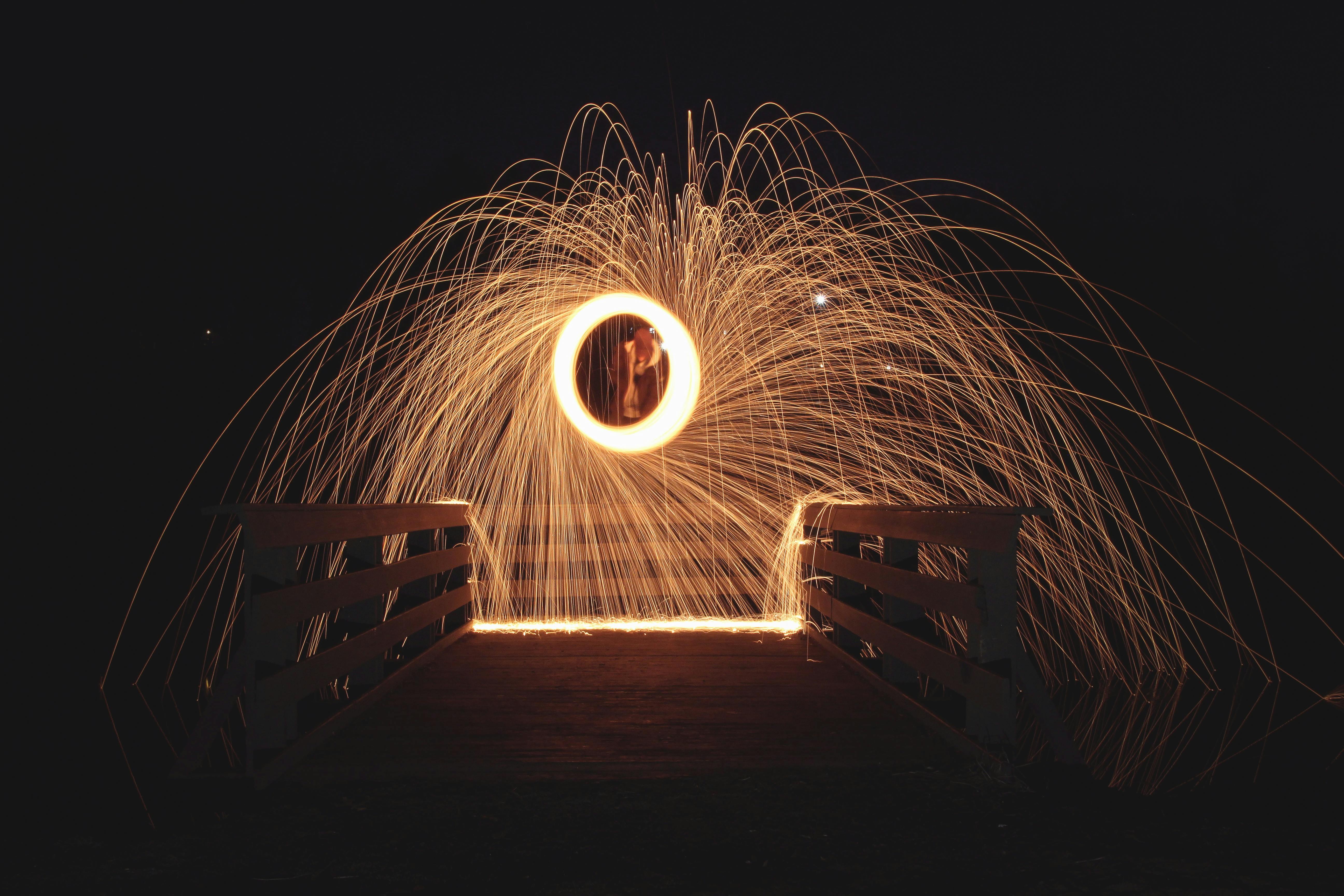 Free stock photo of steel wool photography