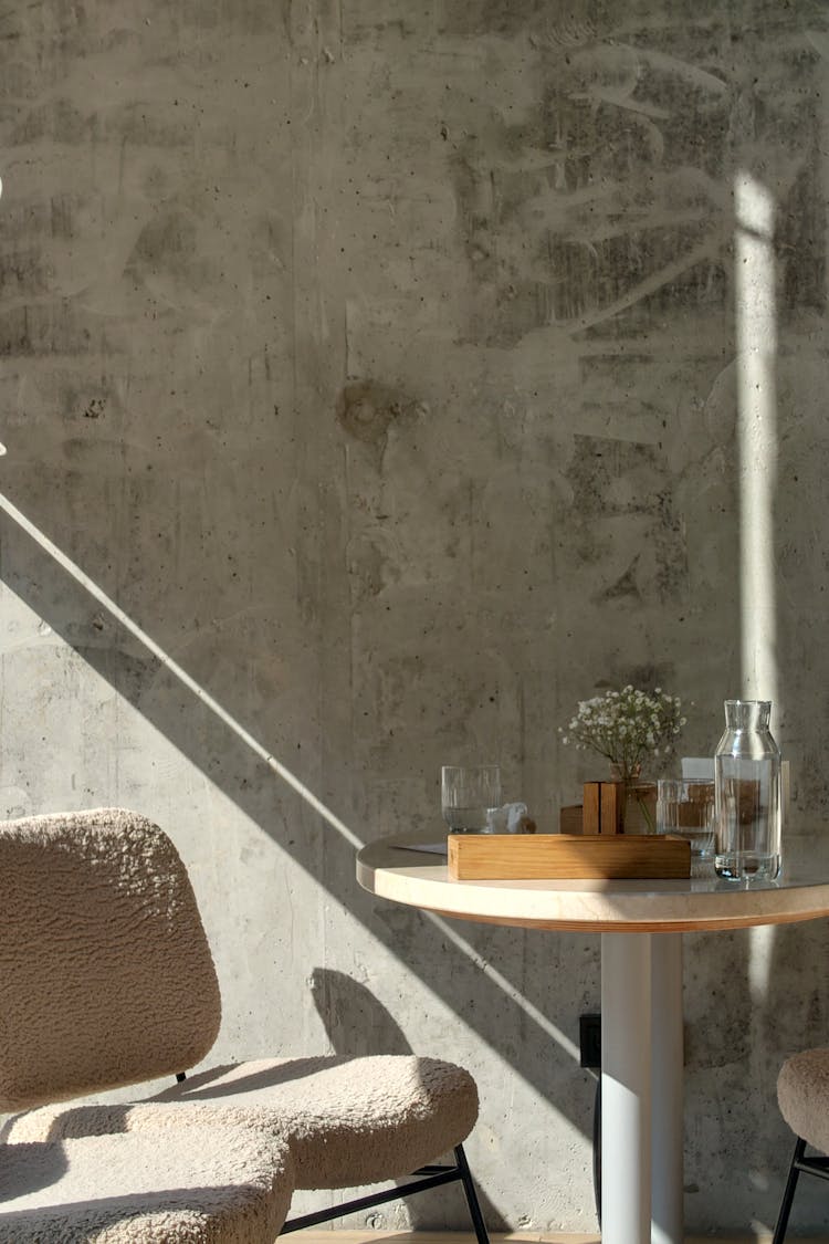 Table By Gray Wall