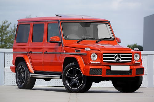 A Red Mercedes Benz