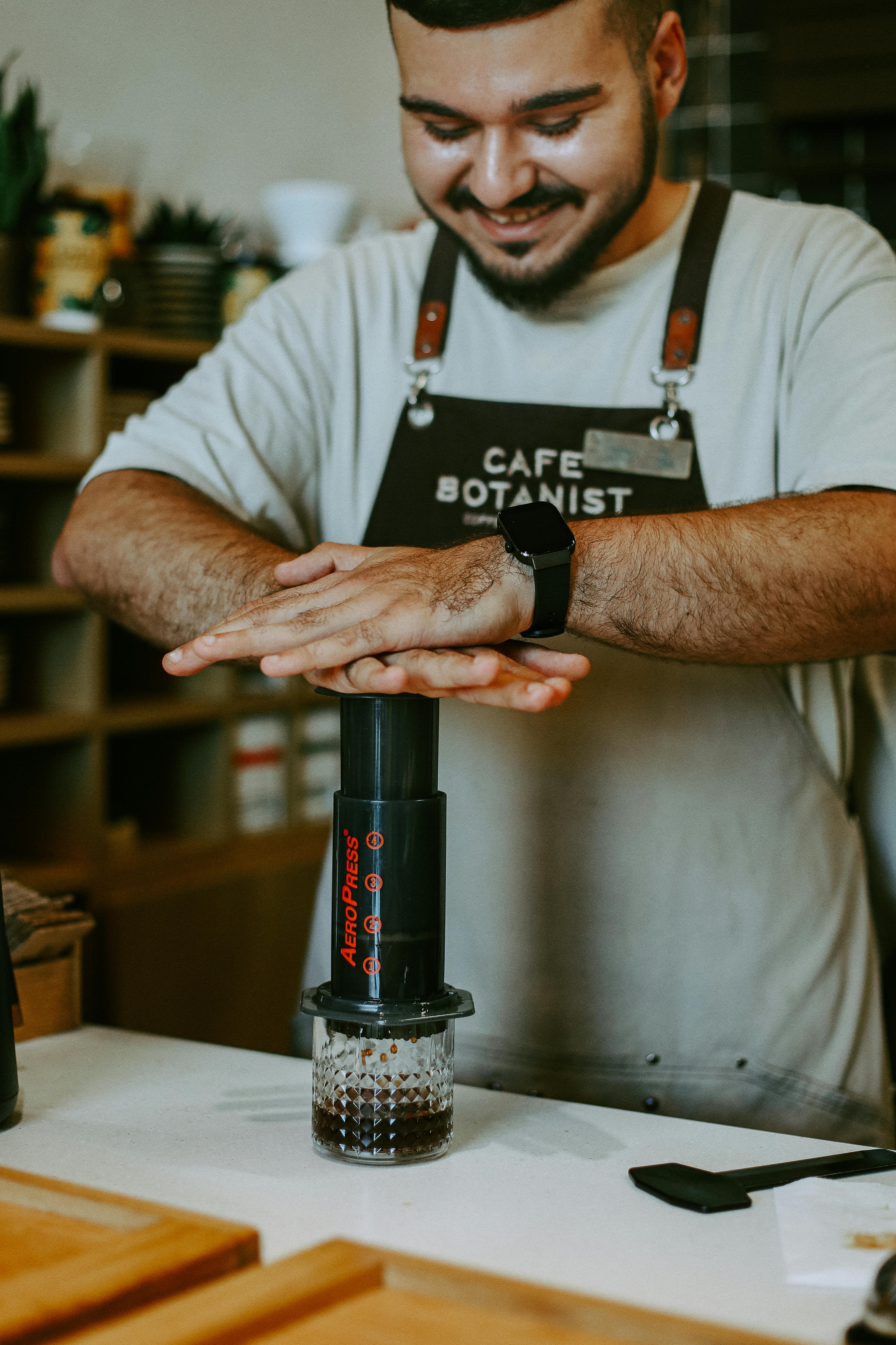 Customers enjoying coffee at local small business cafe