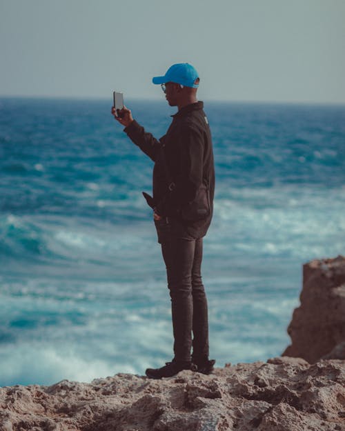 Man Recording Ocean