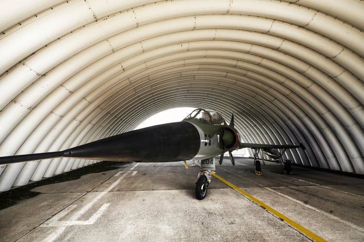 Military Aircraft In Hangar