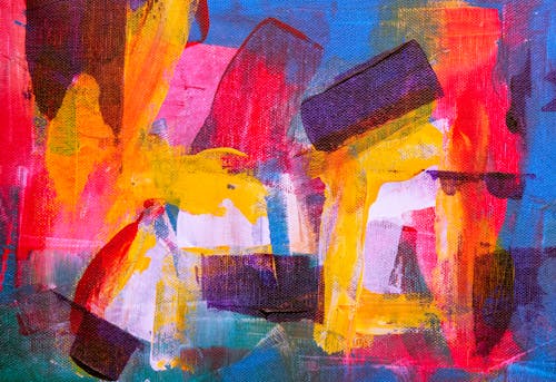 Rote, Lila Und Blaue Abstrakte Malerei