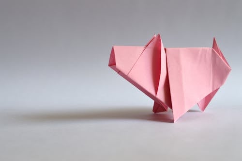 Origami Kertas Merah Muda