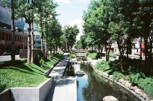 A Canal in the City of Taichung, Taiwan 