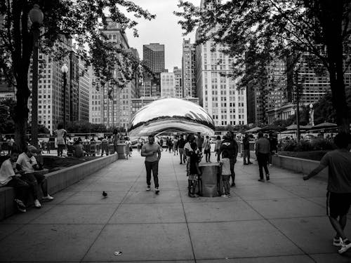 Immagine gratuita di bianco e nero, chicago, folla