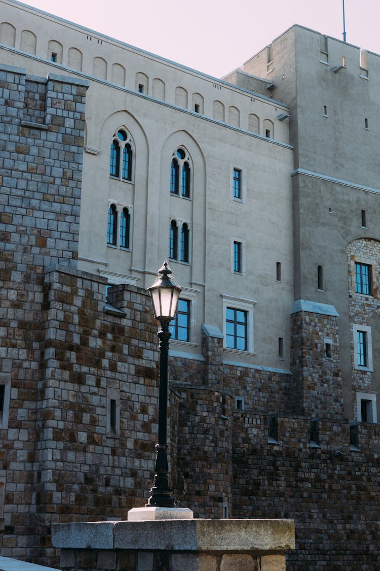 Stone Wall Of Building In Town