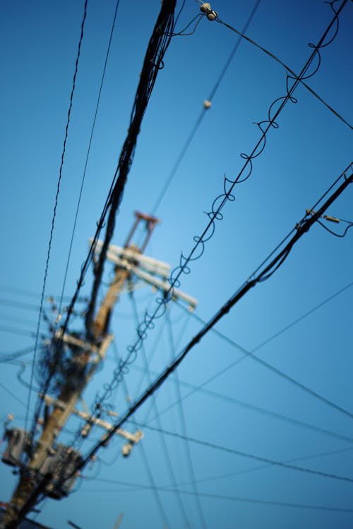 Close up of Power Lines Wires