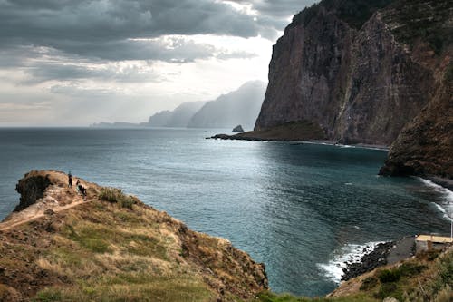 Cliff over Bay on Sea Shore