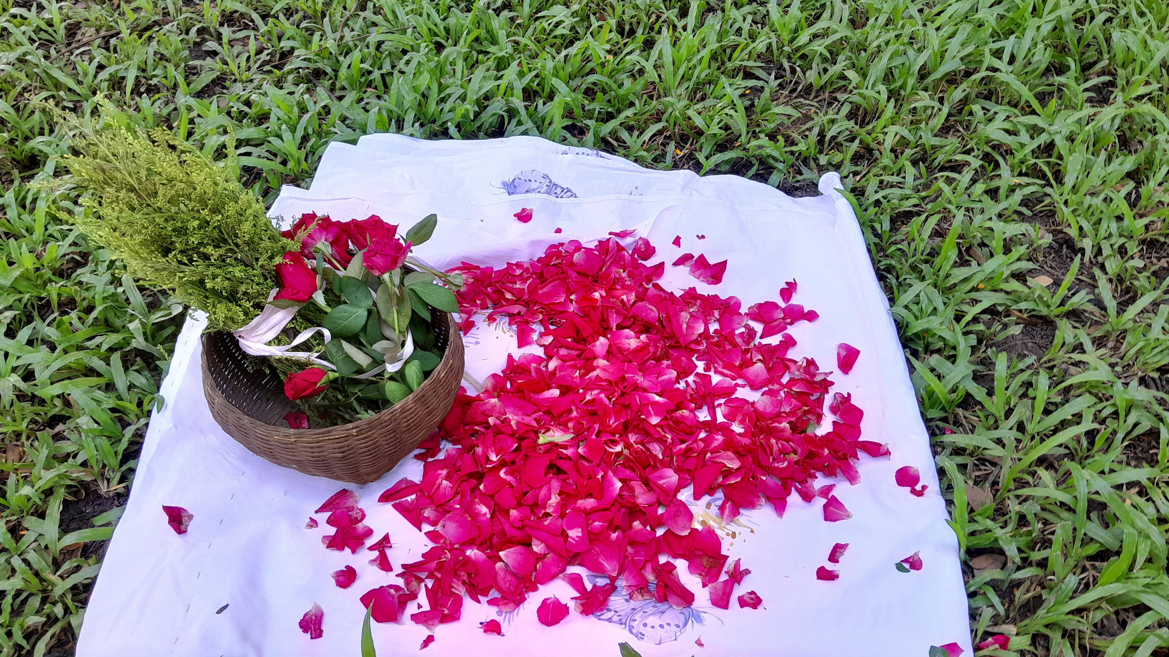 Woman in a flowy sustainable dress in a field of wildflowers