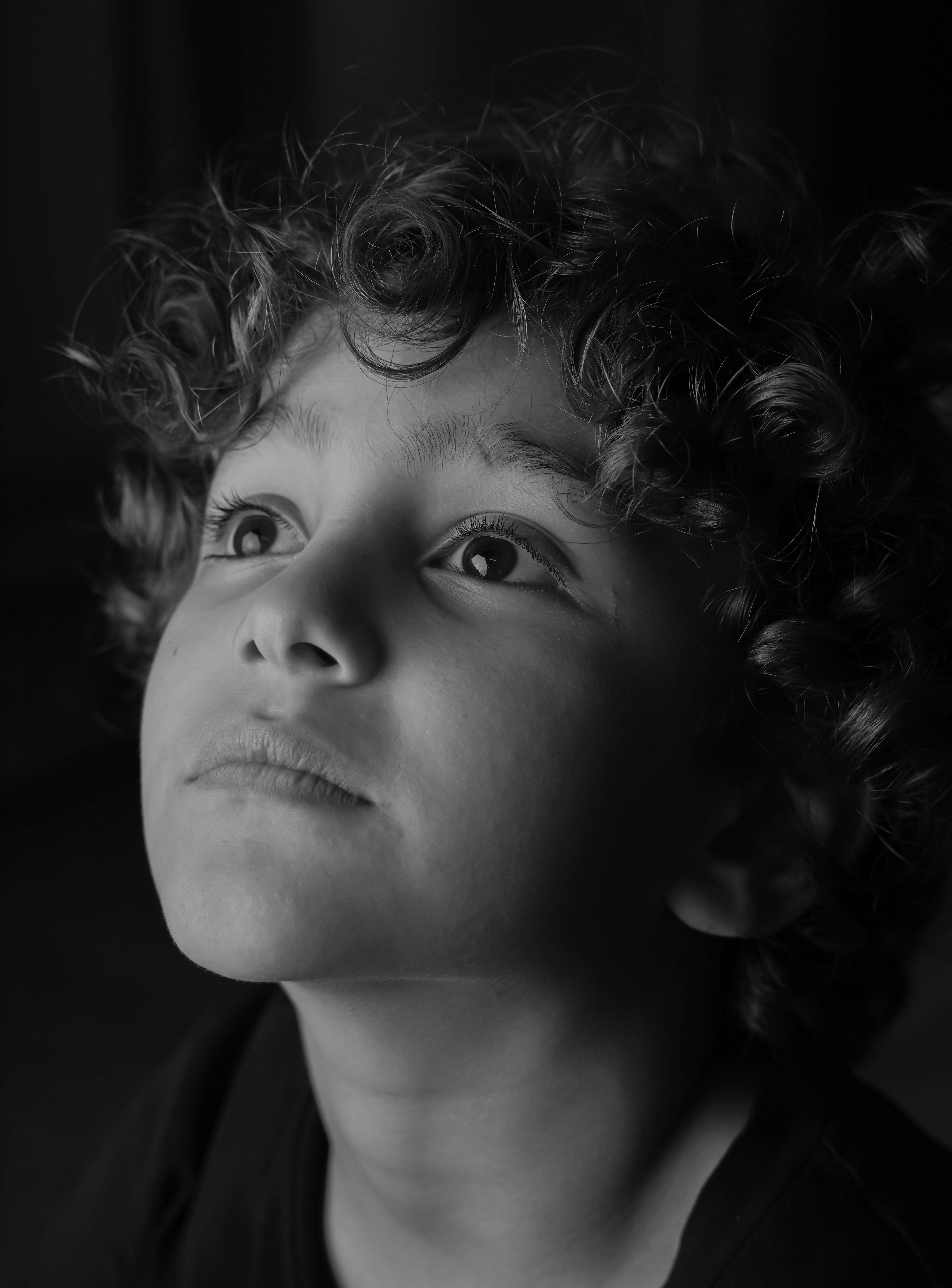 Black and White Portrait of a Boy · Free Stock Photo