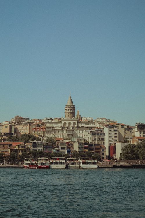 Free Stunning cityscape of Istanbul featuring Galata Tower and waterfront. Perfect for travel and urban photography. Stock Photo