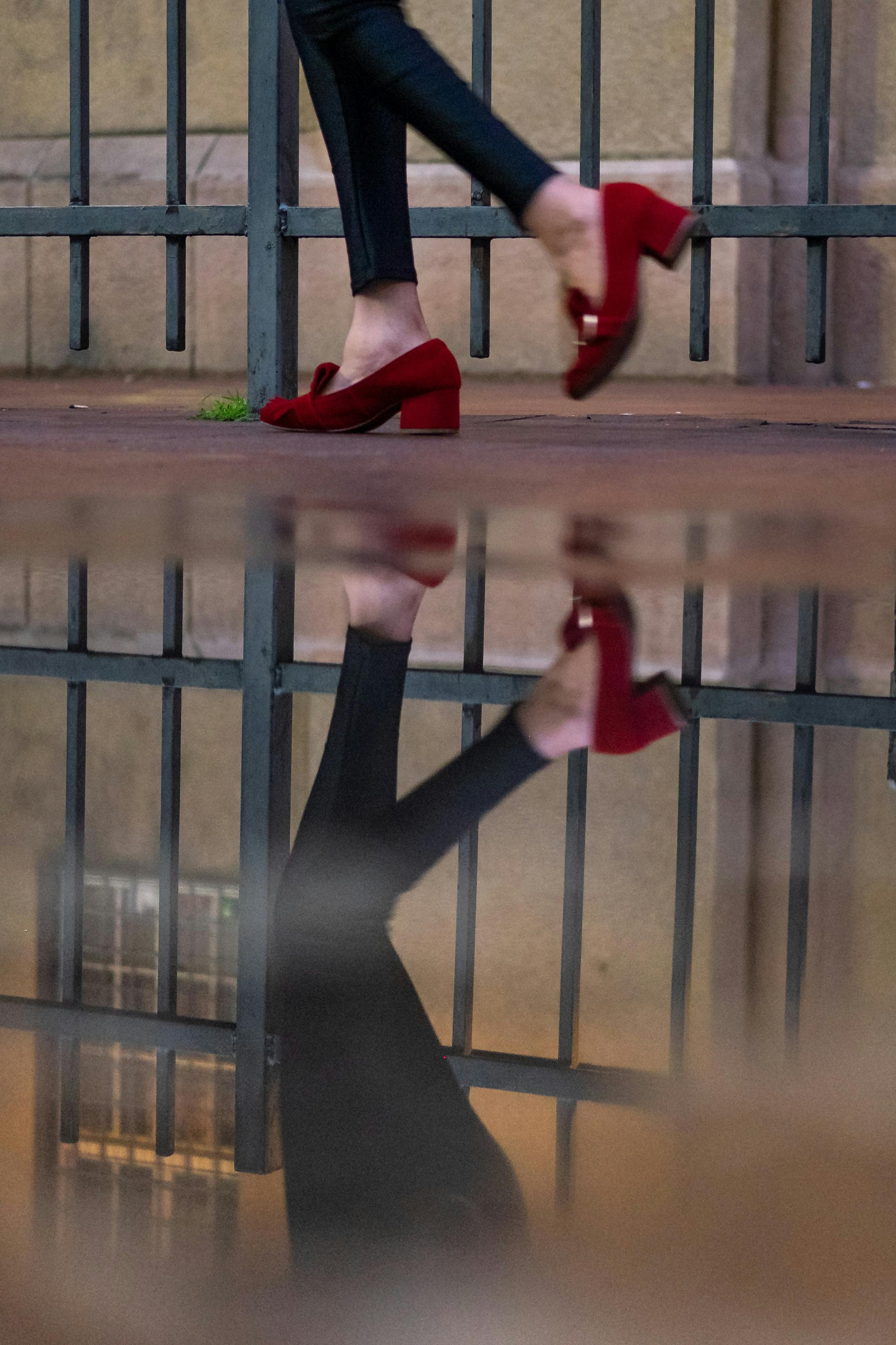 Free stock photo of reflection, shoes, streetphotography