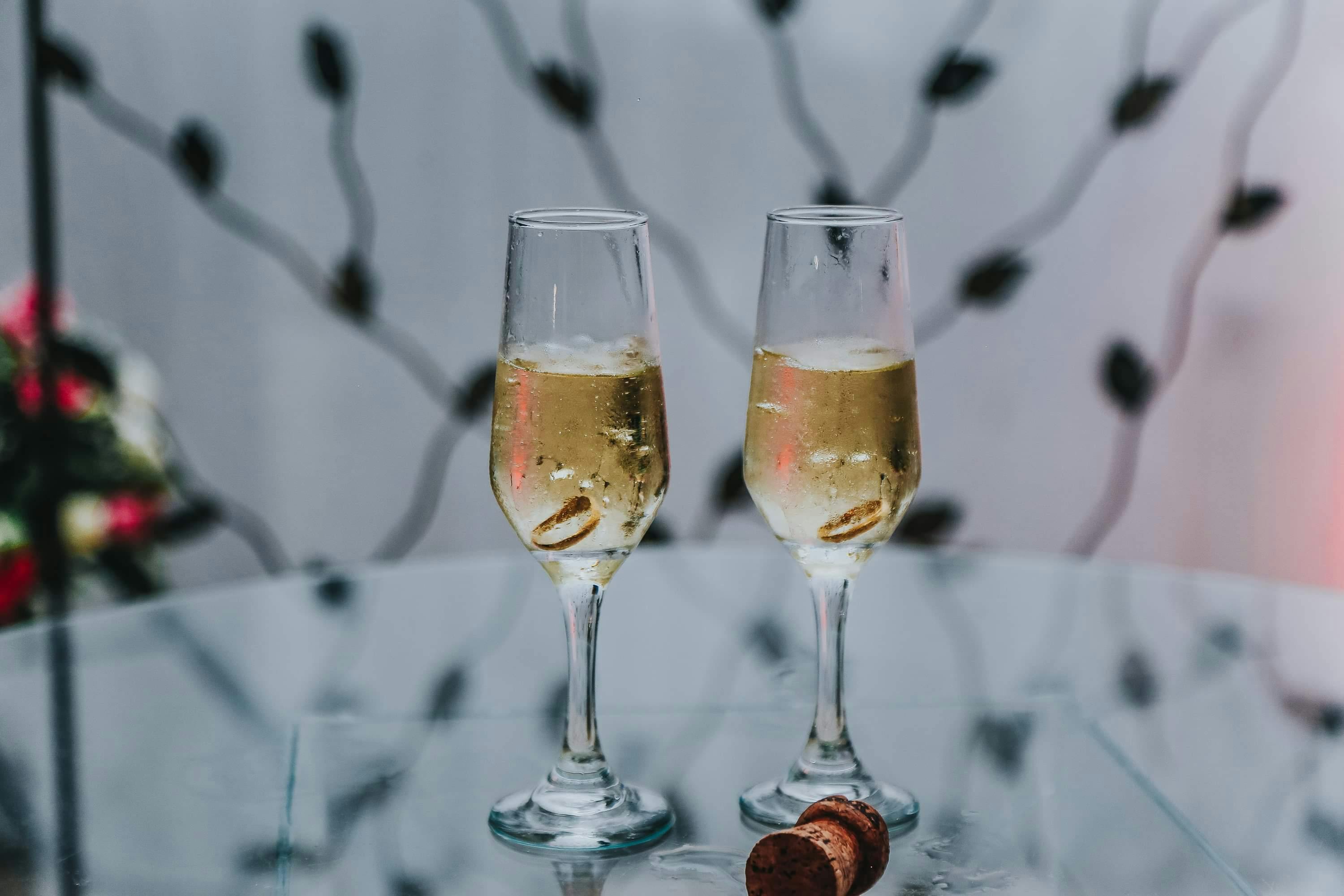 Two Clear Wine Glasses