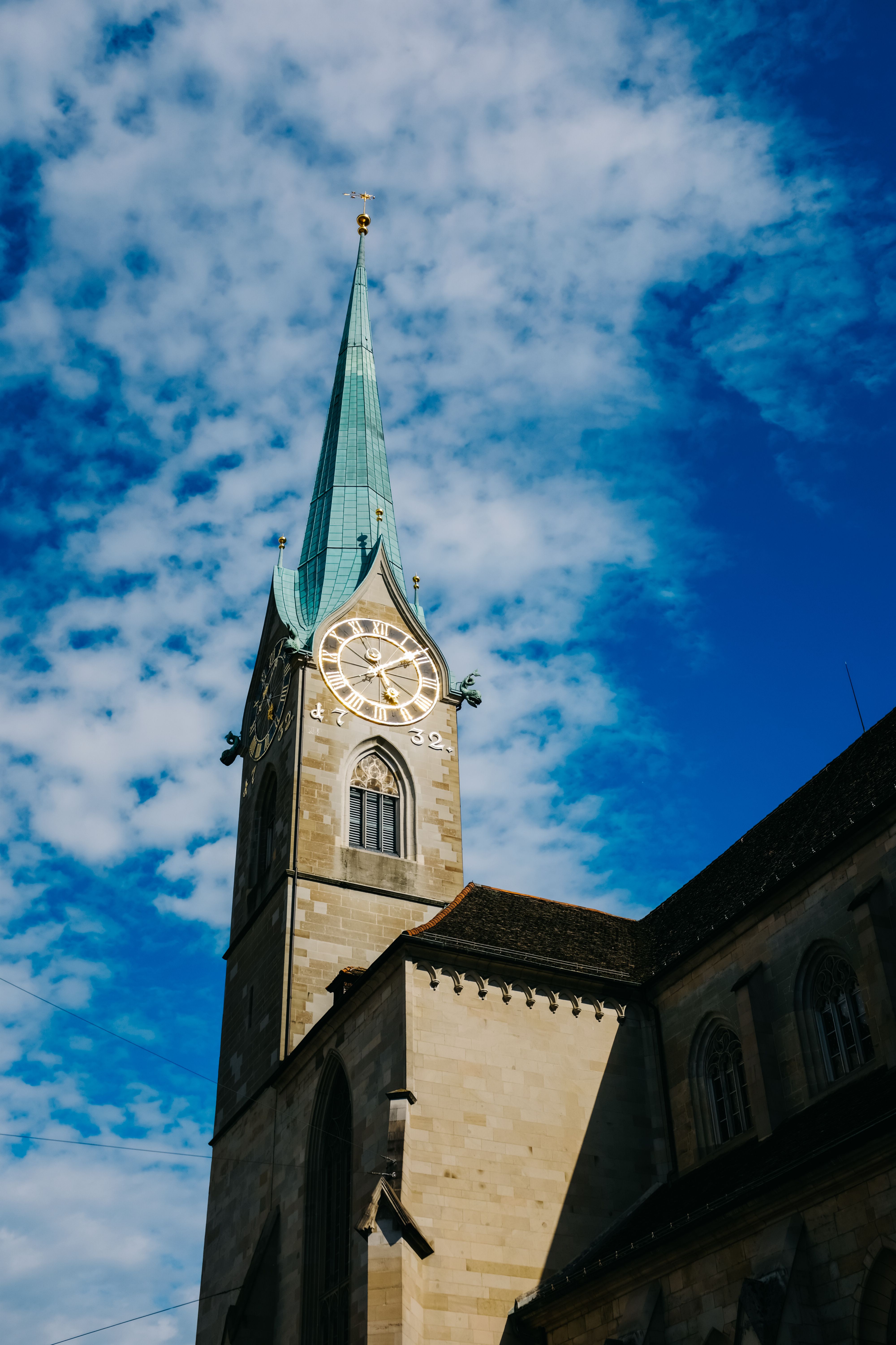 Tower of Fraumünster Church in Zürich, Switzerland · Free Stock Photo