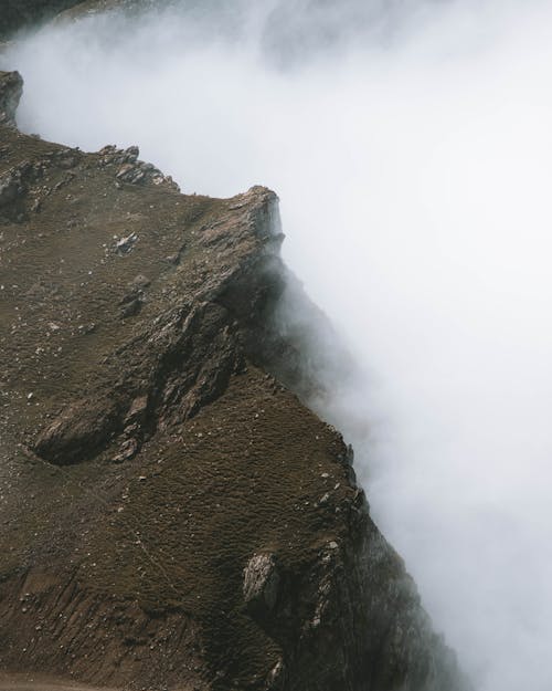 Fog Enveloping a Cliff Edge
