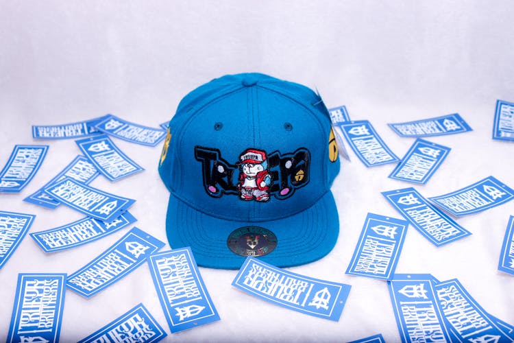 Blue Baseball Cap With Doraemon And Stickers From The Truepa Brothers Online Shop