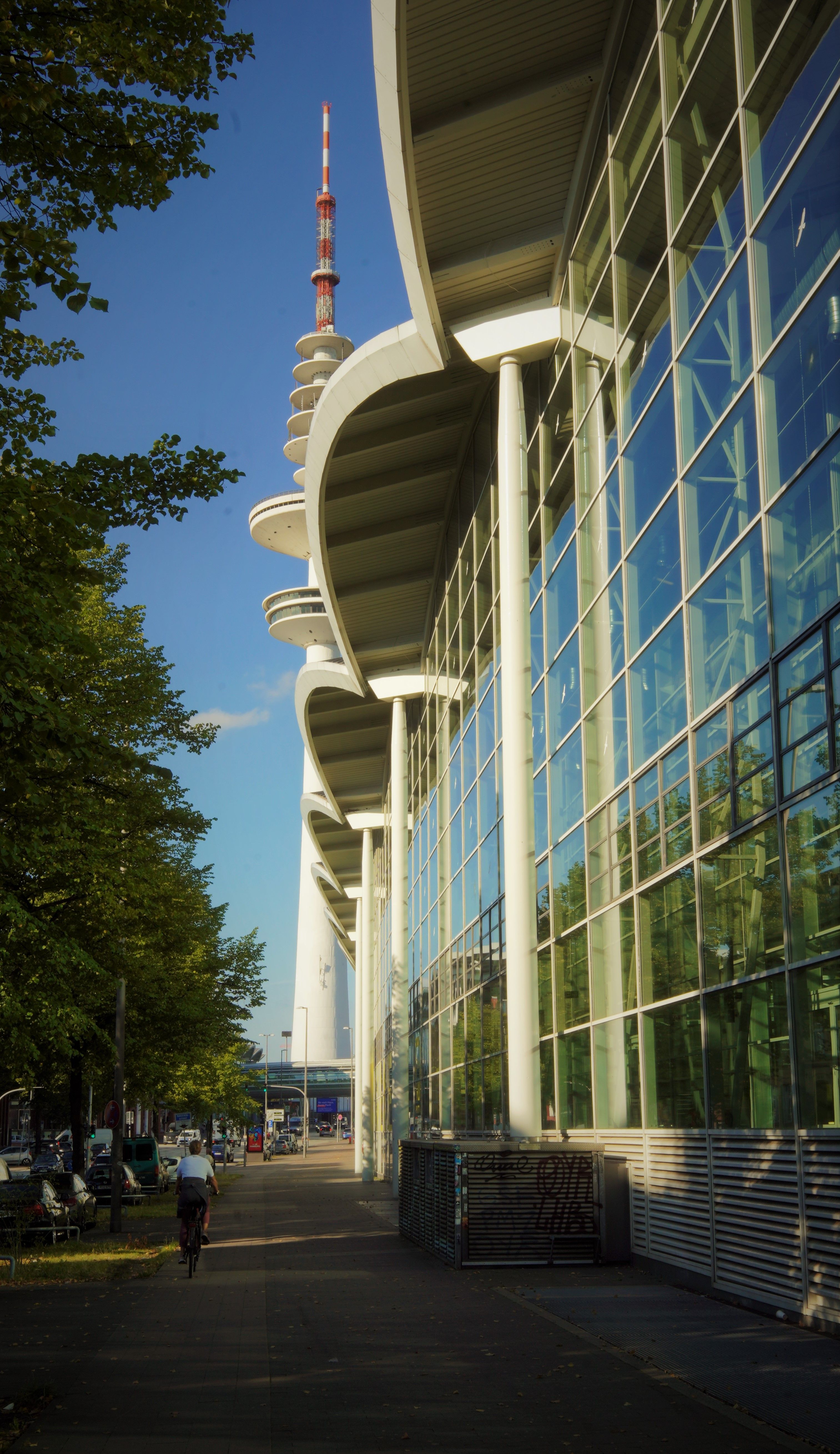 Glass Facade of Building Near Heinrich-Hertz-Turm in Hamburg, Germany ...
