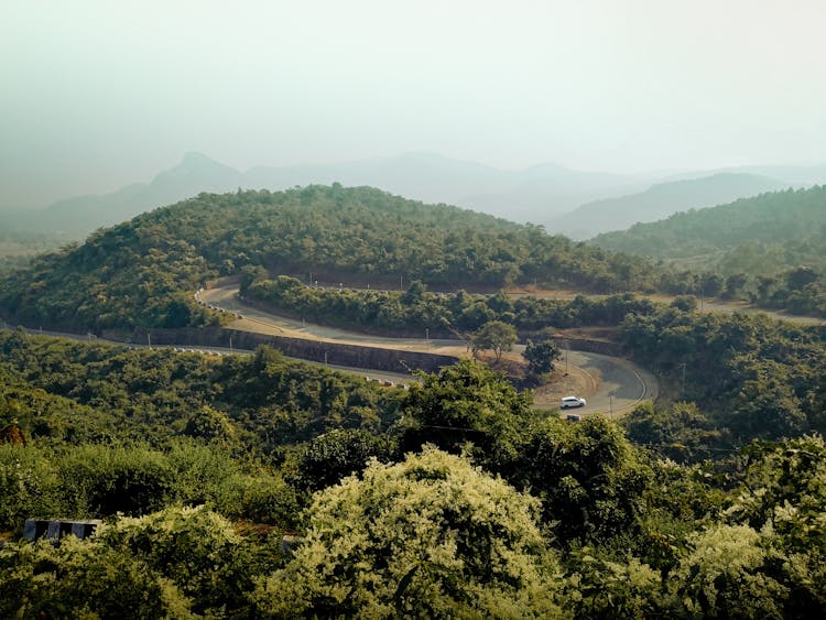 Winding Road In Mountains